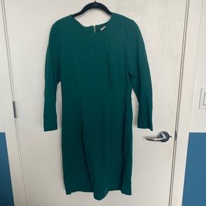 J crew ponte a-line dress green